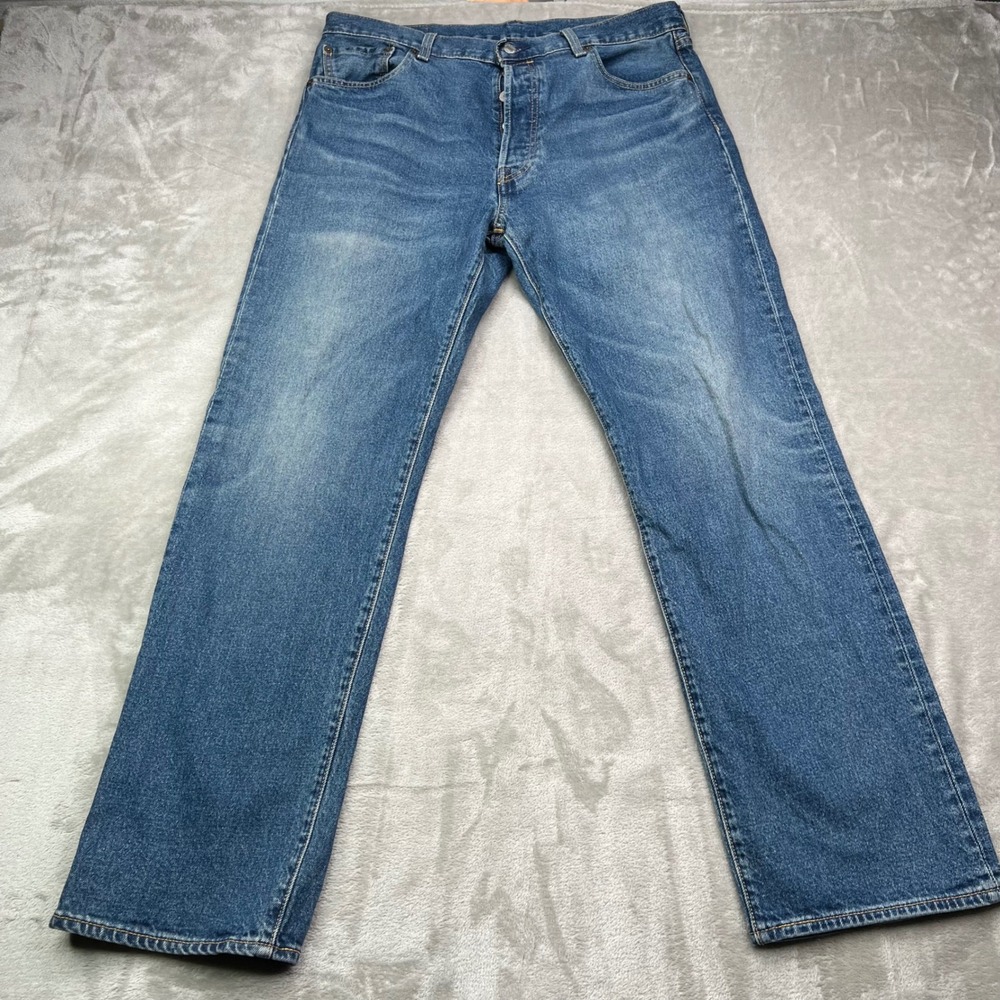 Levi's Premium 501 '93 Jeans Mens 36x32 Fit 34x32 Blue Straight Button Fly Denim